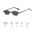 thumbnail image 3 of Mens Womens Small Rectangle Sunglasses Tinted UV400 Metal Fashion Glasses, 3 of 4