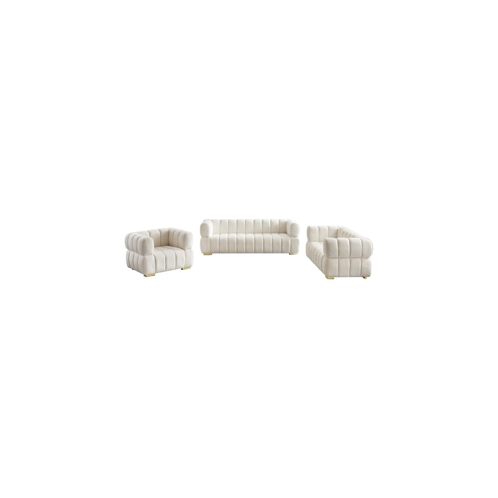 Meridian Furniture Gwen Cream Velvet Loveseat