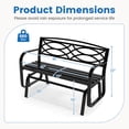 thumbnail image 3 of Costway 2-Person Outdoor Glider Bench with Metal Frame Armrests Geometric Backrest, 3 of 10