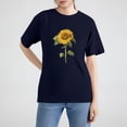 thumbnail image 2 of NAMTYQX Summer Blouses for Women 2025 Crewneck Loose Fitting Short Sleeve Print Airoft Stretch Gemustertes Plus Size Trending Womens Summer Tops Navy Size S, 2 of 4