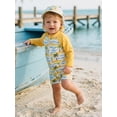 thumbnail image 6 of BemeyourBBs Newborn Baby Boy Girl One Piece Swimsuit with Sunhat Infant Boys Bathing Suit Long Sleeve Rash Guard UPF 50+ Turtle Shark Coconut Tree Printed Zipper Swimwear Summer Beachwear, 6 of 9