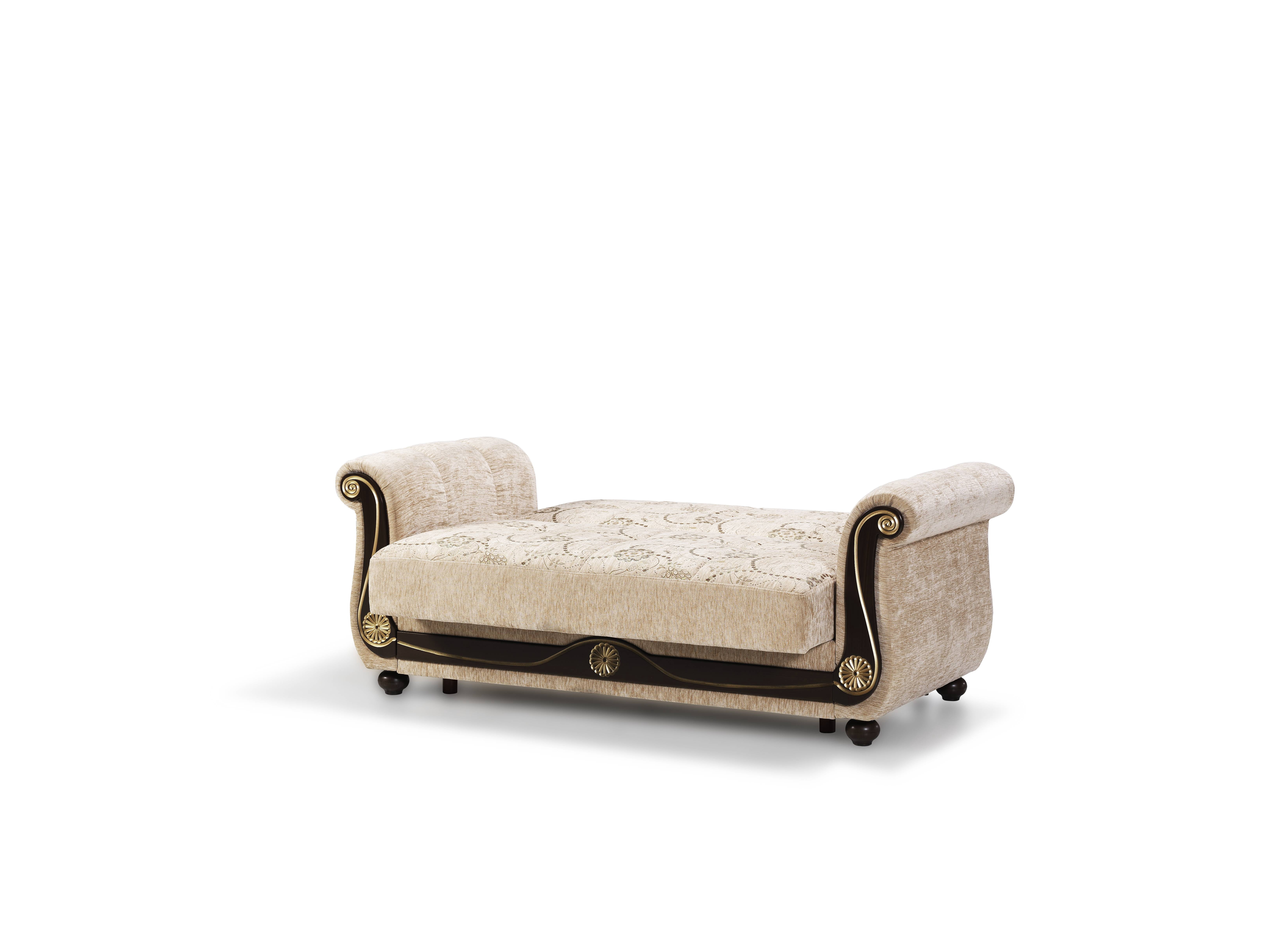 Ottomanson Convertible Sleeper Sofa Bed with Hidden Storage, Firm Comfort Couch, Beige