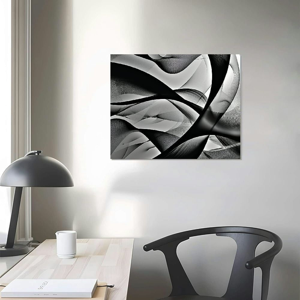 ARISTURING Canvas Wall Art Modern Black And White Black Framed Canvas Print Artwork Abstract Modern Wall Art Paintings for Living Room Kids Room Bedroom Bathroom Modern Home Decor