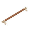 thumbnail image 5 of Cabinet Door Handle 224MM Hole Pitch Leather Brass Light Luxury Cupboard Bar Pull Handle for Home Wardrobe Drawer Light Brown, 5 of 5
