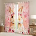 thumbnail image 2 of Erosebridal Kawaii Rabbit Black Out Curtains For Kids,Love Heart Flowers Curtains Pack of 2 (42x63 Each) For Girls, 2 of 6