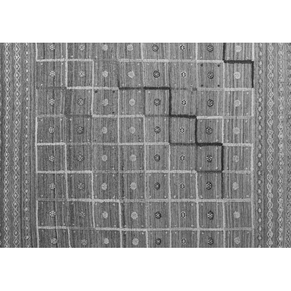 Ahgly Company Indoor Rectangle Abstract Gray Modern Area Rugs, 2' x 4'