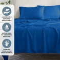 thumbnail image 5 of Superior 4-Piece Rayon From Bamboo Smoke Blue Sheet Set, California King, 5 of 8