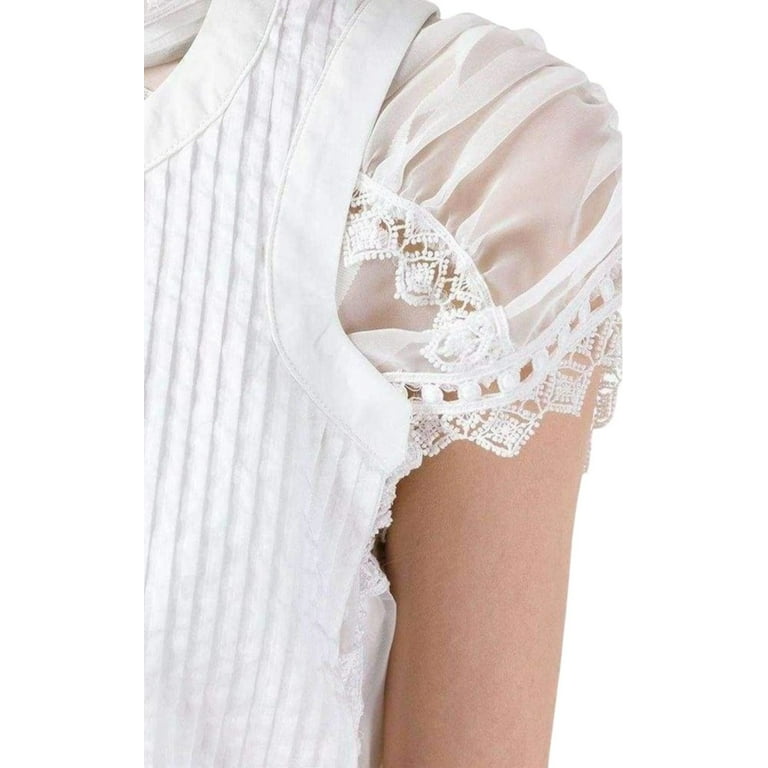 パーティードレス Lace Trim White Seersucker Dress Lace Trim White Seersucker Dress - Walmart.com