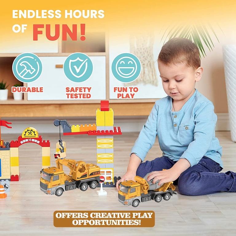 IZRIZR Friction Powered Construction Vehicle Toys, 2-Pack Set photo 2