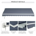 thumbnail image 6 of Outsunny 12' x 8' Retractable Awning, Patio Awning Sun Shade Shelter, Gray, 6 of 9