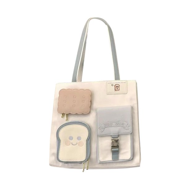 Bolso de mano para mujer, de lona, ligero, de gran capacidad, moderno, informal azul