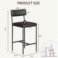 thumbnail image 3 of Qinaqin Set de 2 Counter Altura Bar Stools con Footrest PU Cuero Chairs Back para Kitchen Island Apartment o Easy Assembly Classic Negro, 3 of 7