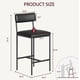 thumbnail image 2 of Set of 2 counter height bar stools con footrest - pu leather bar sillas con back para kitchen island, apartment, o counter bar, fácil montaje, classic negra, 2 of 8