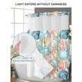 thumbnail image 6 of No Hook Shower Curtain with Snap-in Liner, Coastal Waterproof Fabric Bathroom Curtains, Nautical Summer Beach Coral Starfish Shell Bath Curtains & Mesh Top Window 54"x78", 6 of 9