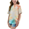 thumbnail image 5 of Jinhomg Kids Short Sleeve Tee Novelty Fancy Tie Dye Print T-Shirts Oversized Comfy Crew Neck Pullovers Boys Girls 2025 Fashion Summer Tops Multicolor 10 Years, 5 of 8