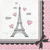 Party in Paris 2 Ply Beverage Napkins,Pack of 18,12 packs