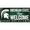 thumbnail image 1 of Michigan State Spartans Wood Sign Fans Welcome 12x6, 1 of 1