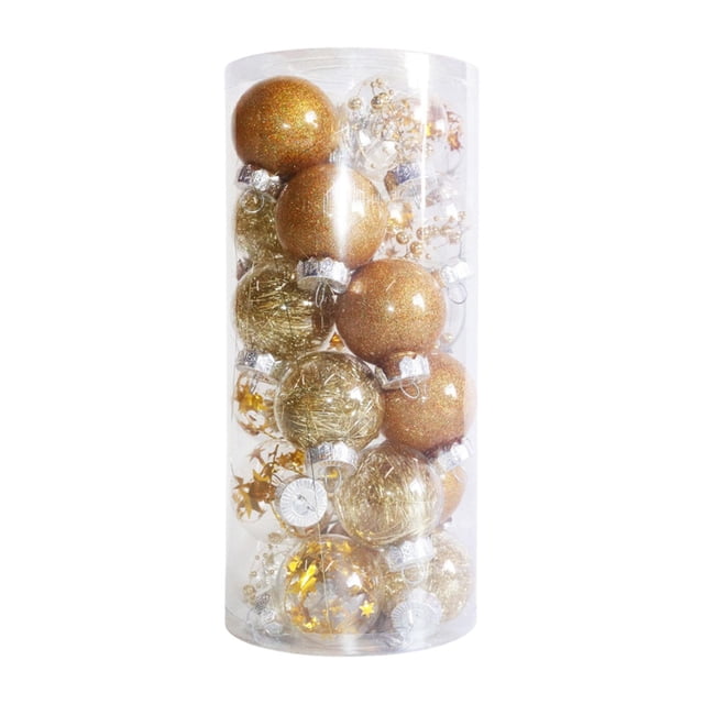 24 piezas de adornos de bolas de Navidad colgantes adornos decorativos adornos de Navidad para Oro