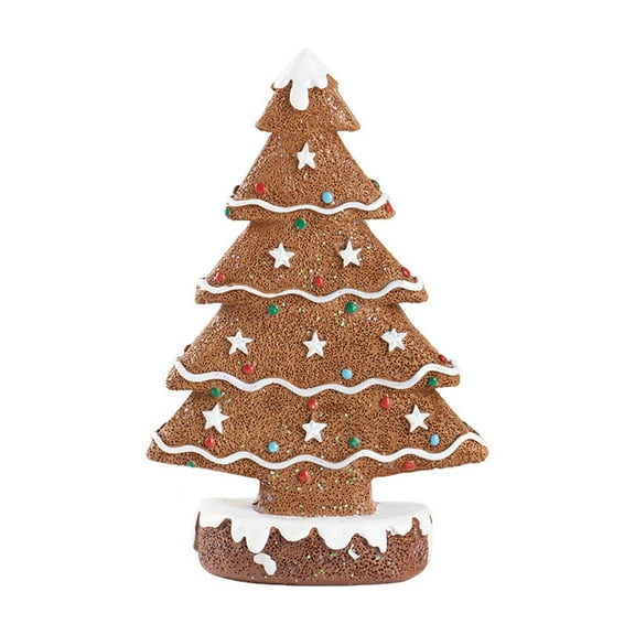 Orangide Gingerbread Christmas Tree Resin Ornament Holiday Desktop Decor for Home Office Christmas Decoration