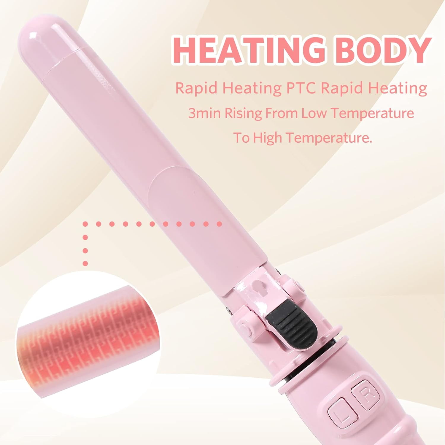 1.1in Ceramic Barrel Automatic Rotating Curling Iron, Digital Temp Control, Curling Wand Fast Heat Up, Auto Shut Off for Waves, Beach Curls for Women, Ideal Gift