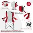 thumbnail image 4 of KingCamp Lightweight Folding Outdoor Camping Chair with Cupholder, Red/Gray, 4 of 12