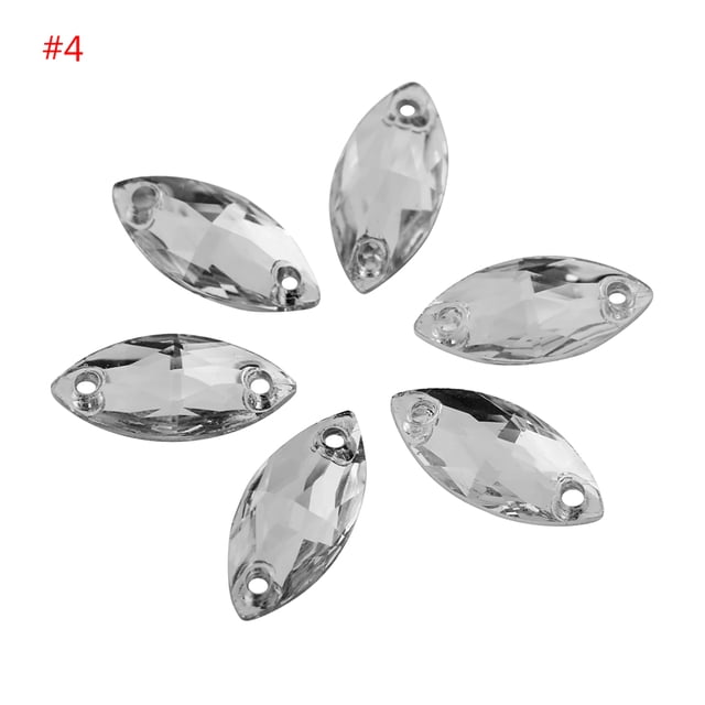 Il de Cheval Cristal, 200 Pcs/pack Résine Acrylique Flatback Goutte à Goutte Caractéristiques de Pointe