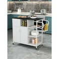 thumbnail image 1 of Pouseayar Kitch Storage Cabinet with Move Roller, White, 1 of 8