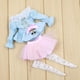 thumbnail image 1 of Muñeca hecha a mano, ropa de manga abullonada azul, rosa claro, conjunto de medias, trajes perfke Ropa de muñeca de muñeca, 1 of 9