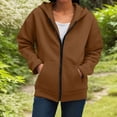 thumbnail image 2 of Godom Women Oversized Zip Up Hoodies Long Sleeve Tunic Sweatshirt Long Fleece Hoodie Jacket with Pockets, 2 of 7