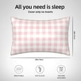 thumbnail image 6 of Bingfone Pink Checkboard Print Satin Pillowcase for Hair - Standard Size with Zipper Silky & Soft Pillow Covers,20x30 inches, 6 of 8