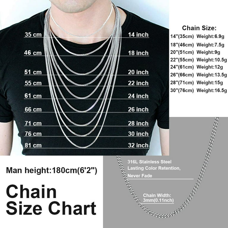 Difference between necklace chain thickness. — WE ARE ALL SMITH