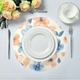 thumbnail image 3 of WOBOGO Pastel Peach and Blue Flowers Round Placemats Set of 6 Heat Resistant Washable Kitchen Table Decorations 15.4in, 3 of 7
