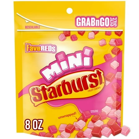 Starburst FaveREDs Minis Fruit Chewy Candy, Grab N Go, 8 oz Bag(2 Packs)
