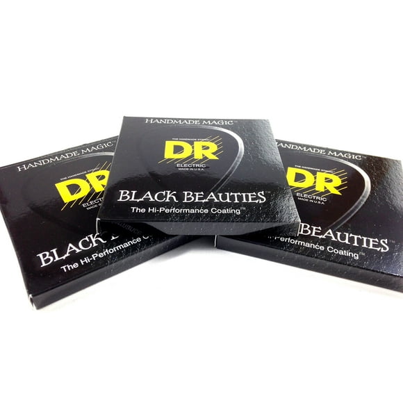 DR Guitar Strings Acoustic 3-Pack K3 Black Beauties Coated 11-50 Custom Light