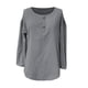 thumbnail image 5 of Tops bonitos para adolescentes,Camiseta de mezcla de lino para mujer, cuello redondo, botones, manga larga, camisa informal de color liso para uso diario, sopatenor, 5 of 7