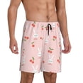 thumbnail image 2 of Sikiie Rabbit And Cherry Mens Pajama Shorts, Lightweight Lounge Pant with Pockets Soft Sleep Pj Shorts for MenLarge, 2 of 6