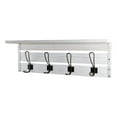 thumbnail image 2 of DUCIHBA 23.6" Wall Shelves, Rustic Coat Rack, Wood & Metal Hooks, Single Shelf - White - Holds 20 lbs, 2 of 7
