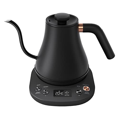 Mecity Electric Gooseneck Kettle With LCD Display Automatic Shut Off Coffee Kettle Temperature Control Hot Water Boiler Pour Over Tea Kettle 1200