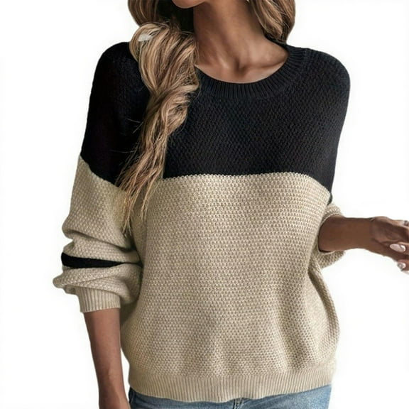 MESSUEN Pull Over Sweaters Womens Baggy Sweater Thermal Sweater for Women Womens Long Sleeve Shirts Ladies Sweaters for Winter Sweater Tops for Women Woman Shirts Black L