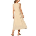 thumbnail image 3 of INSPIRE CHIC Women's Linen Dresses Summer Sleeveless Sundress Casual Loose Flowy Midi Tank Beach Dress M Khaki, 3 of 6