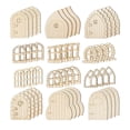 thumbnail image 1 of 48 piezas Mini puertas y ventanas de hadas DIY Puerta de hadas en blanco Miniatura sin terminar Estilo retro, 1 of 9