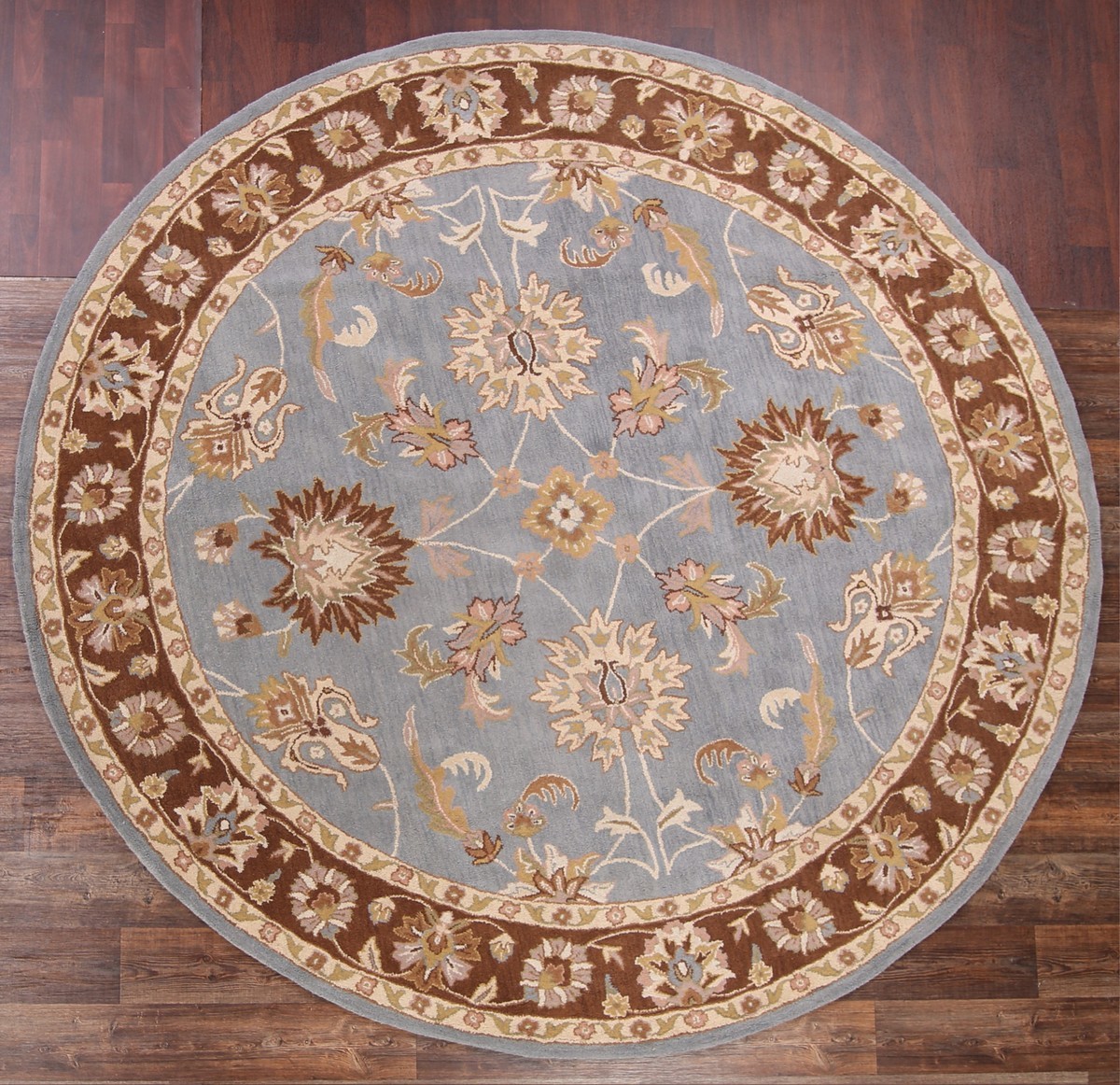 Hand Tufted Oushak Floral Oriental Agra Area Rug for Dining Room Blue