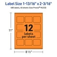 thumbnail image 6 of Avery Rectangle Labels, Bright Orange, 1-13/16" x 2-3/16", 480ct, 6 of 11