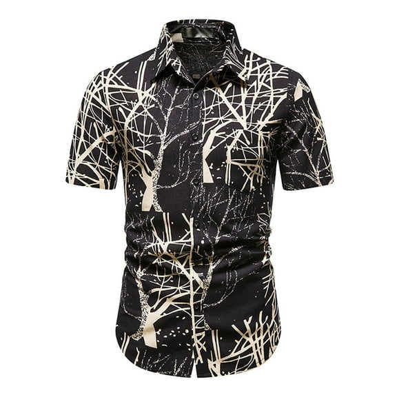 Palato Mens T Shirts,Men Hawaiian Short Sleeve Beach Shirt Printed Summer Casual Button Down Shirts