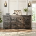 thumbnail image 3 of EnHomee Dresser for Bedroom Wooden Dresser TV Stand Farmhouse Dresser with 8 Drawers, Dark Rustic Oak, 3 of 7