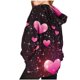 thumbnail image 4 of TaTaai Girls' Hooded Heart Printed Long Sleeve Hoodie, Valentine's Day Gift, Daily Casual Outerwear Top Gift, 4 of 6