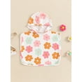 thumbnail image 2 of Bagilaanoe Newborn Baby Girl Swimsuit Cover Ups Hooded Beach Towel 6M 12M 18M 24M Infant Floral Print Pool Poncho Quick Dry Bathrobe, 2 of 7