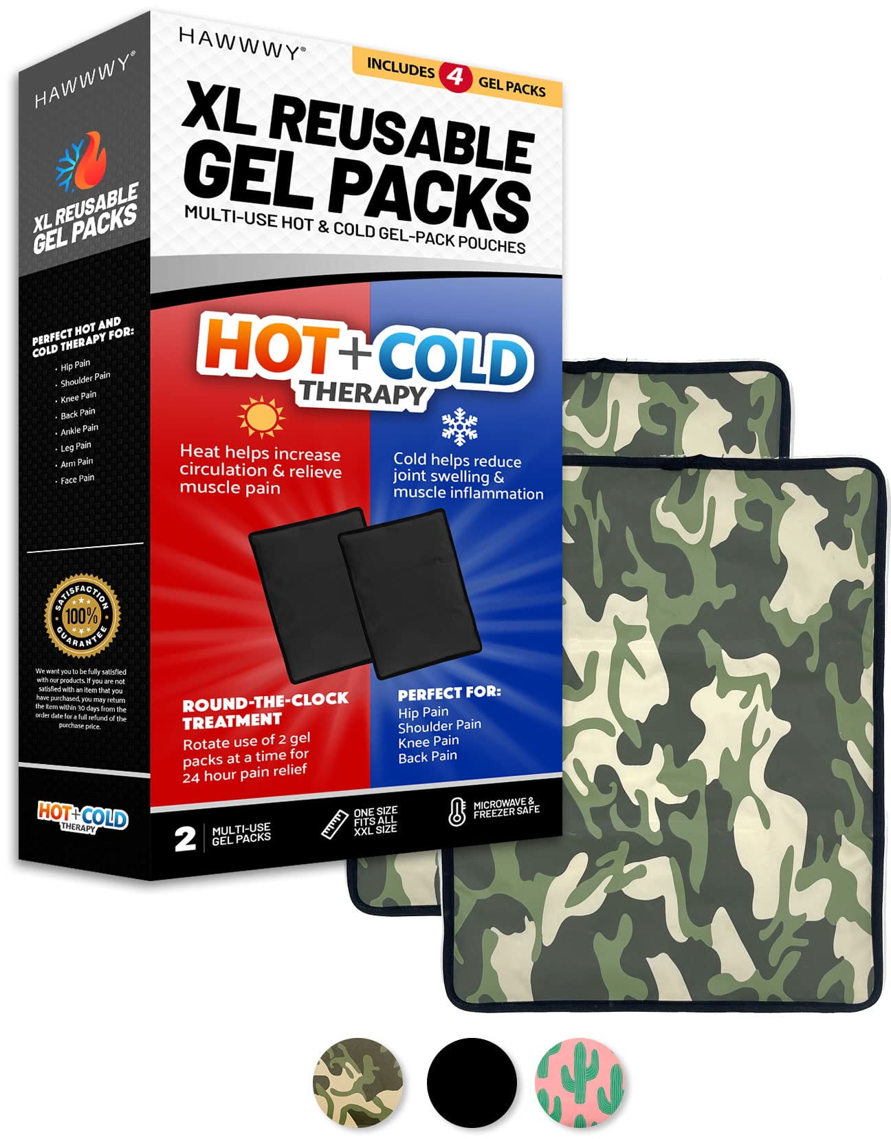 Hawwwy Universal Gel Hot Cold Gel Packs Ice Packs Heat Pads Perfect for