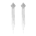 thumbnail image 2 of Pendientes largos y delgados de moda y elegantes, pendientes de hada con flecos de gotas de agua plateadas, pendientes de gotas de agua para mujer, 2 of 6