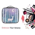 thumbnail image 6 of FORMRS Travel Makeup Bag Large Capacity Train Case Cosmetic Organizer with Adjustable Dividers, Purple Night Deer, 6 of 8